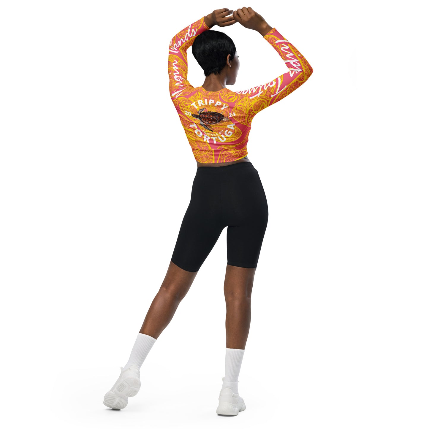Pink TT Recycled Women's Rashguard Crop Top