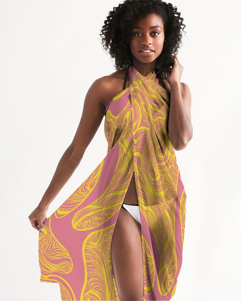 Pink TT All-Over Print Swim Cover Up