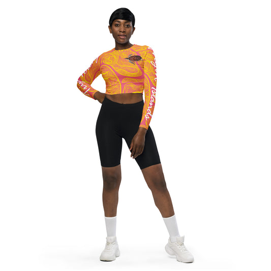 Pink TT Recycled Women's Rashguard Crop Top