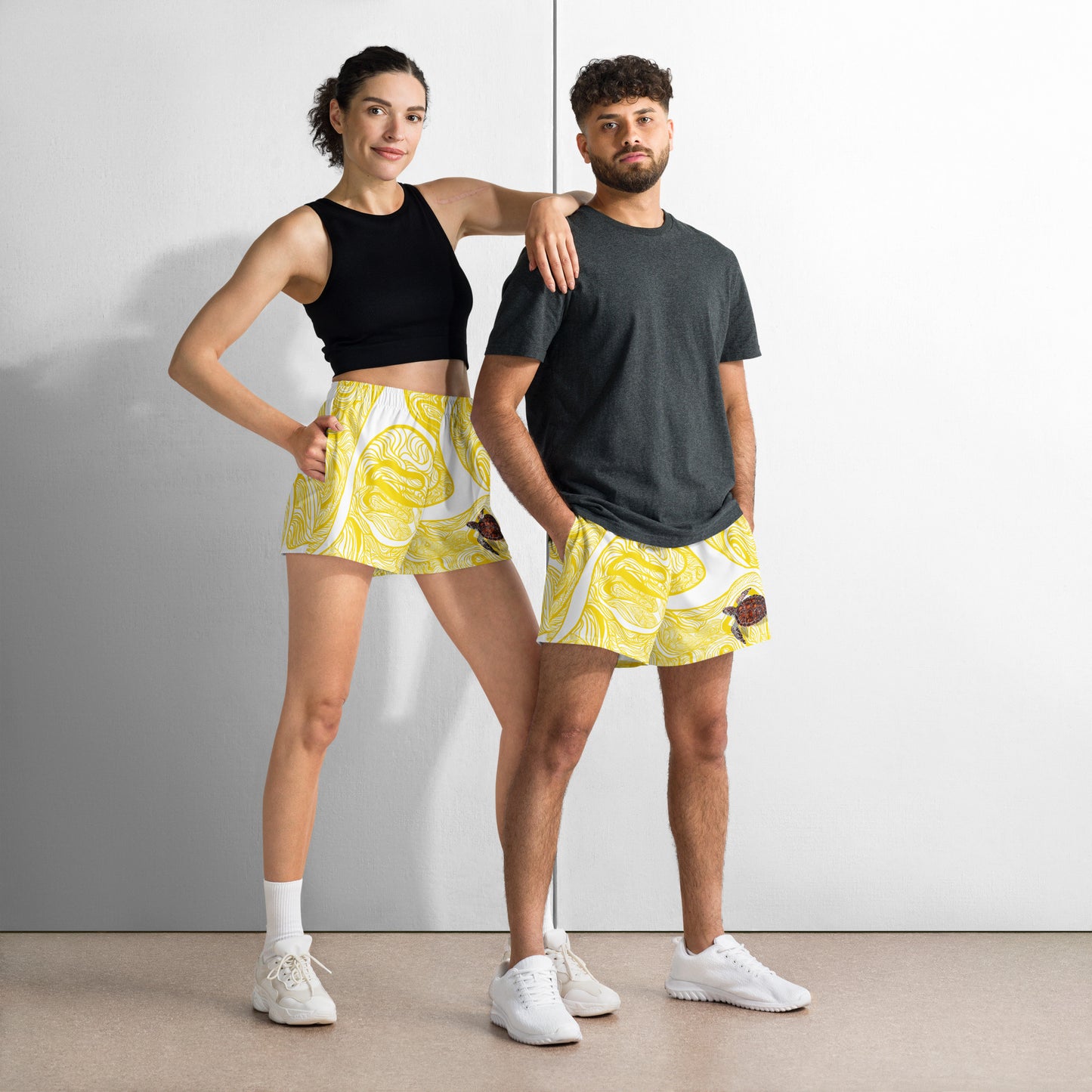 Yellow TT Unisex Athletic Shorts