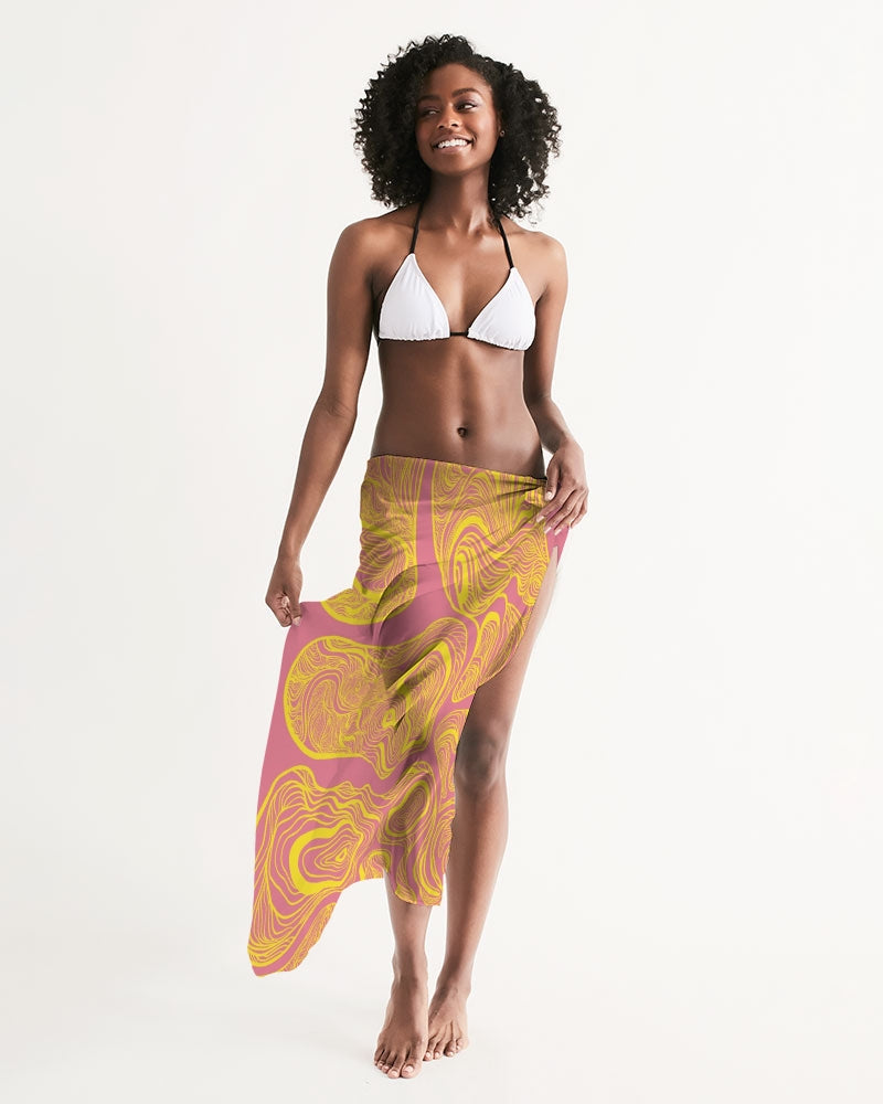 Pink TT All-Over Print Swim Cover Up